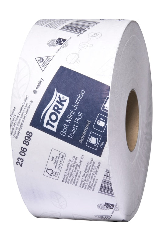 2306898 Soft Mini Jumbo Toilet Roll 2ply Advanced – T2 (12 Rolls x 200m)