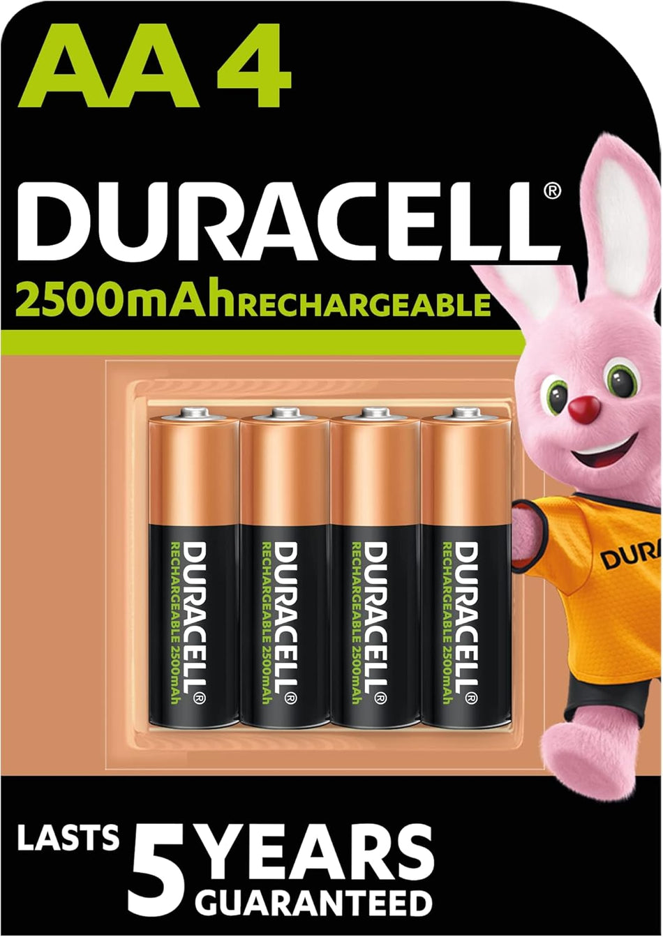 Duracell AA 2500 mAh Rechargeable Battery - (Pack of 4)
