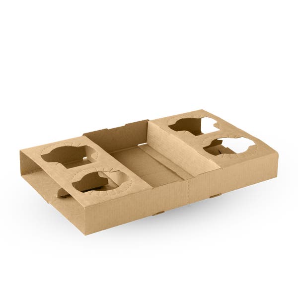 2 & 4 Cup BioCup Paper Tray - (100)