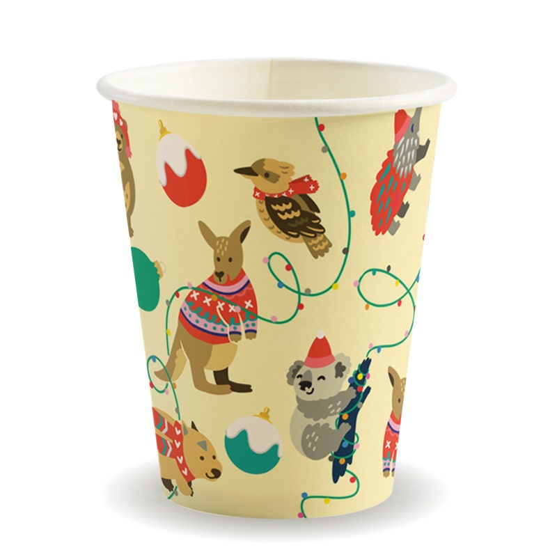 390ml / 12oz (90mm) Christmas Single Wall BioCup - (1000)