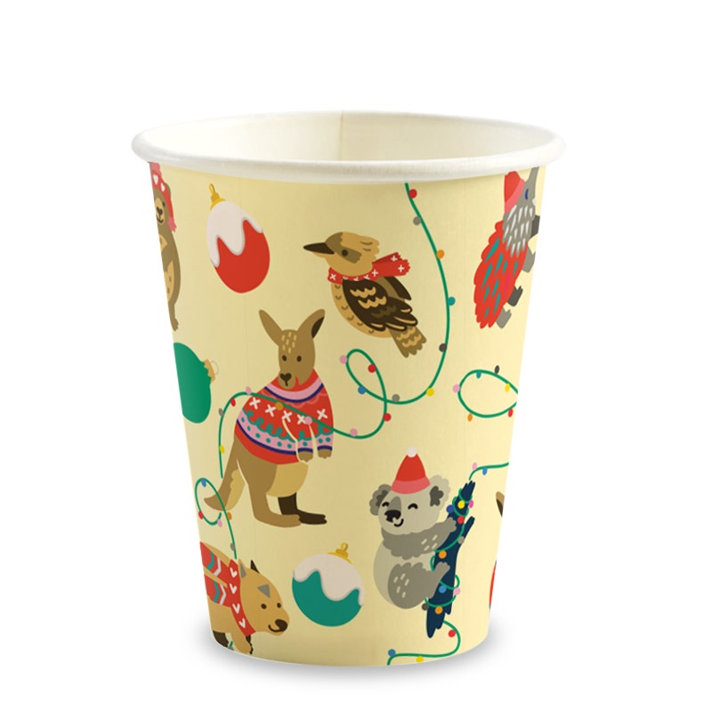 280ml / 8oz (80mm) Christmas Single Wall BioCup - (1000)