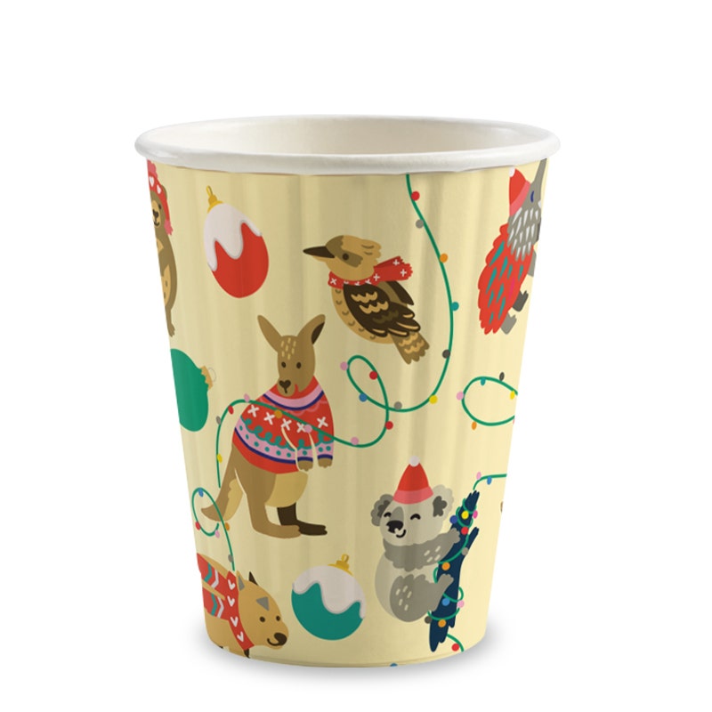 295ml / 8oz (80mm) Christmas Double Wall BioCup - (1000)
