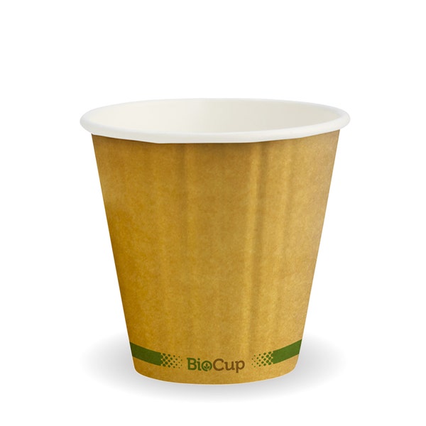 295ml / 8oz (90mm) Kraft Green Stripe Double Wall BioCup 90mm - (1000)