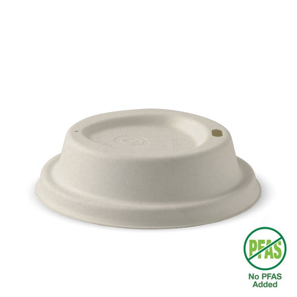 90mm Large White Plant Fibre BioCup Lid - (1000)