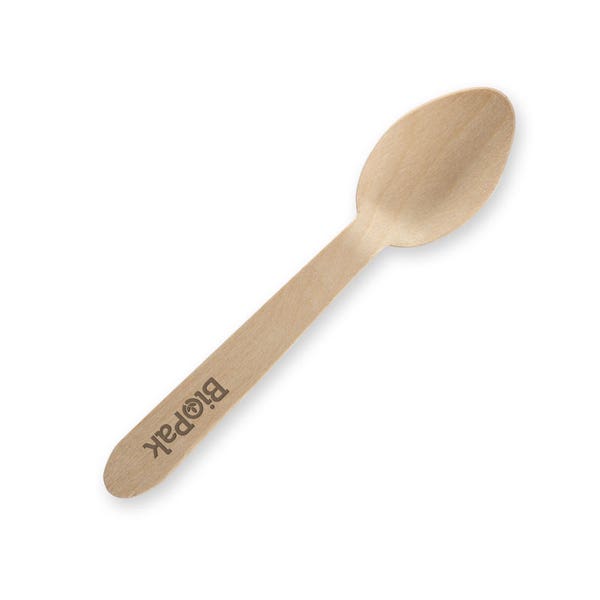 10cm Wood Tea Spoon - FSC™ 100% Certified Birchwood - (2000)
