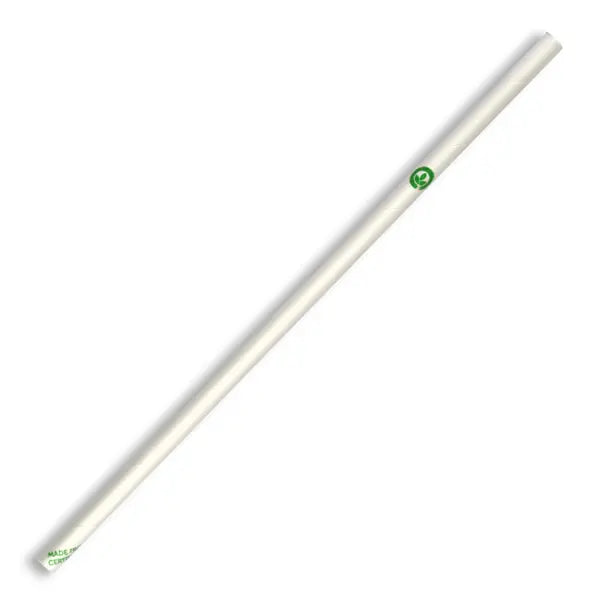 6mm x 197mm Regular White Paper Straw - (2500 Straws)
